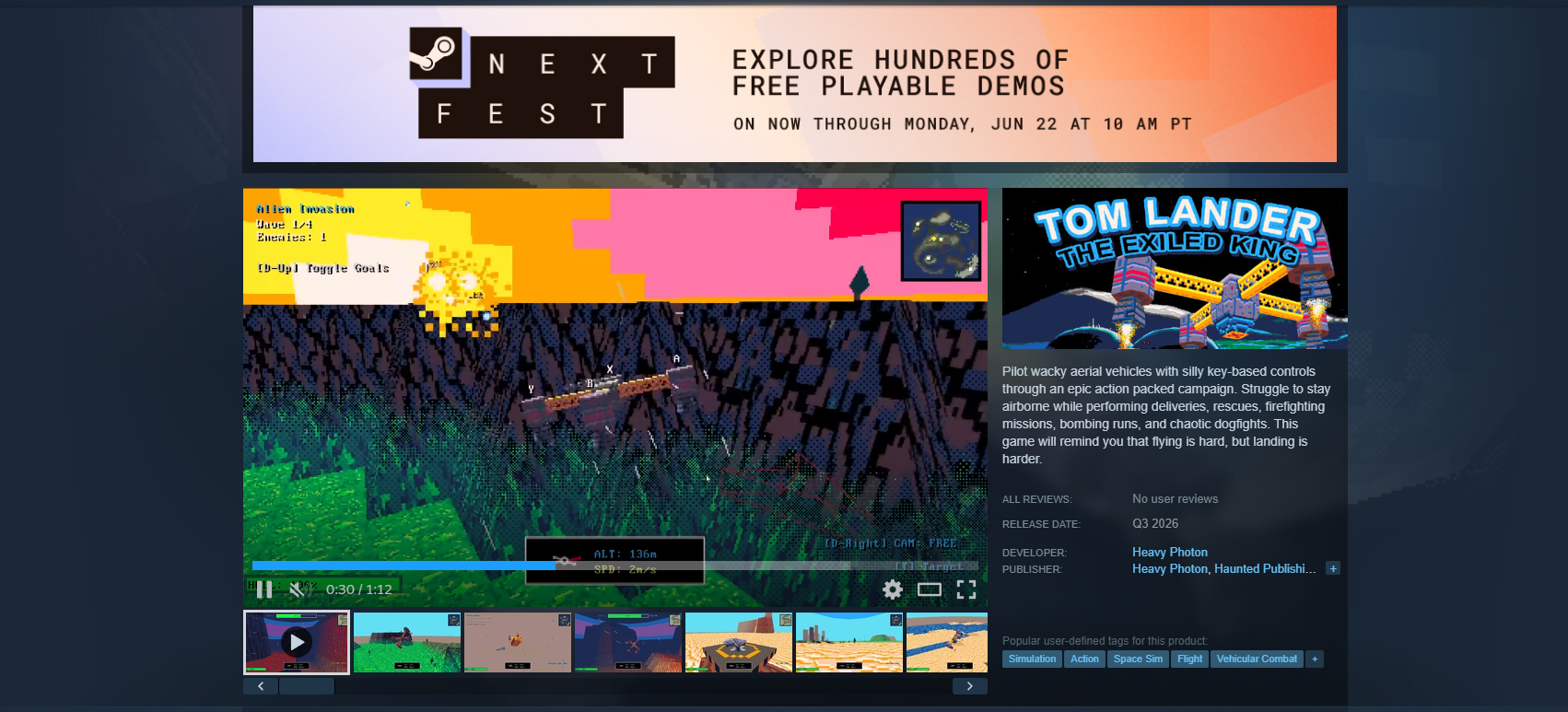 Tom Lander Steam page